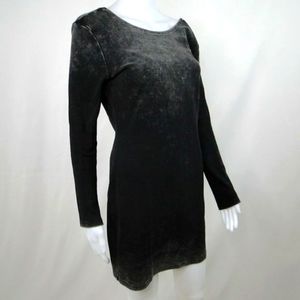 Dark Grey Fade Super Low Cut Back Tunic Top